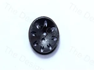 Black Round Eight Holes Design Carved Wooden Buttons