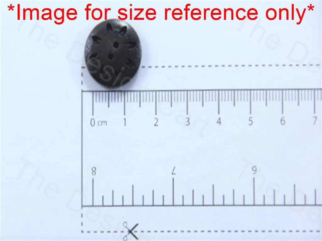 Black Round Eight Holes Design Carved Wooden Buttons