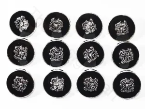 Black Silver Design Coat Buttons