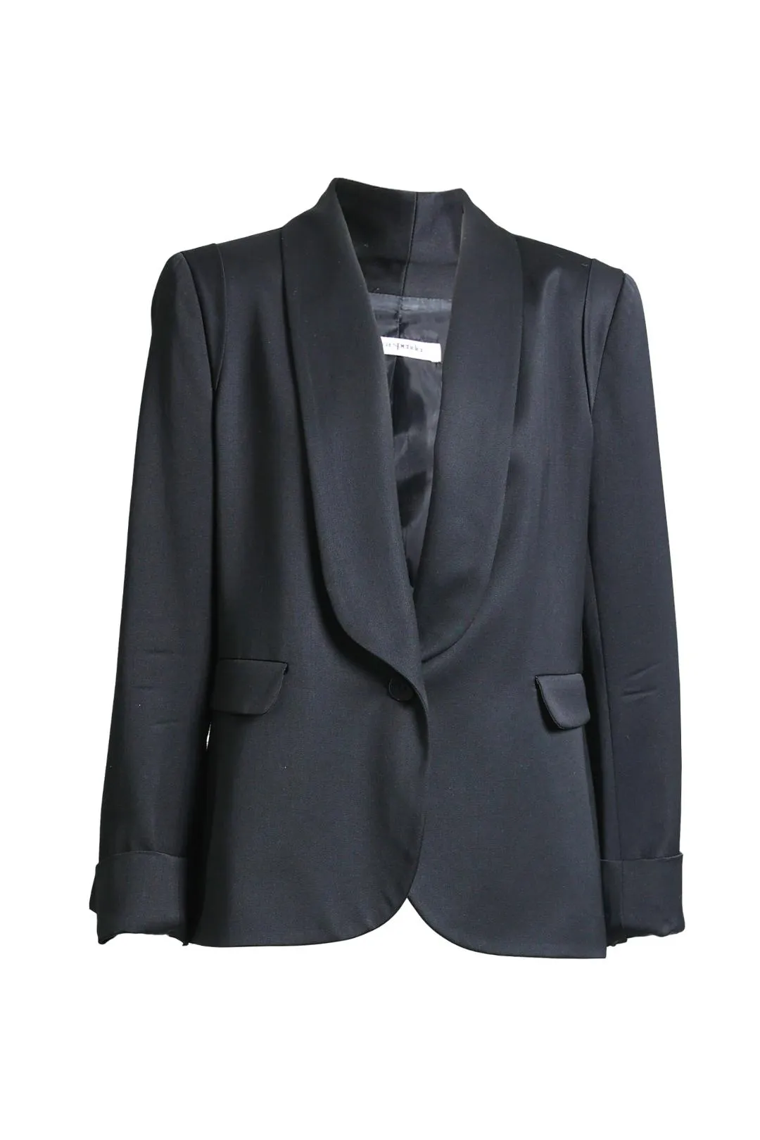 Black Tailored Tuxedo Blazer