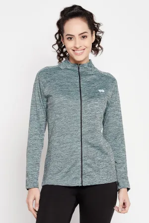 Blue Melange Comfort-Fit Active Jacket