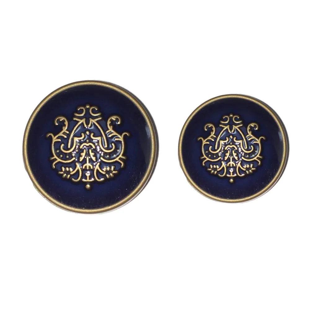 Blue Traditional Design Metal Buttons