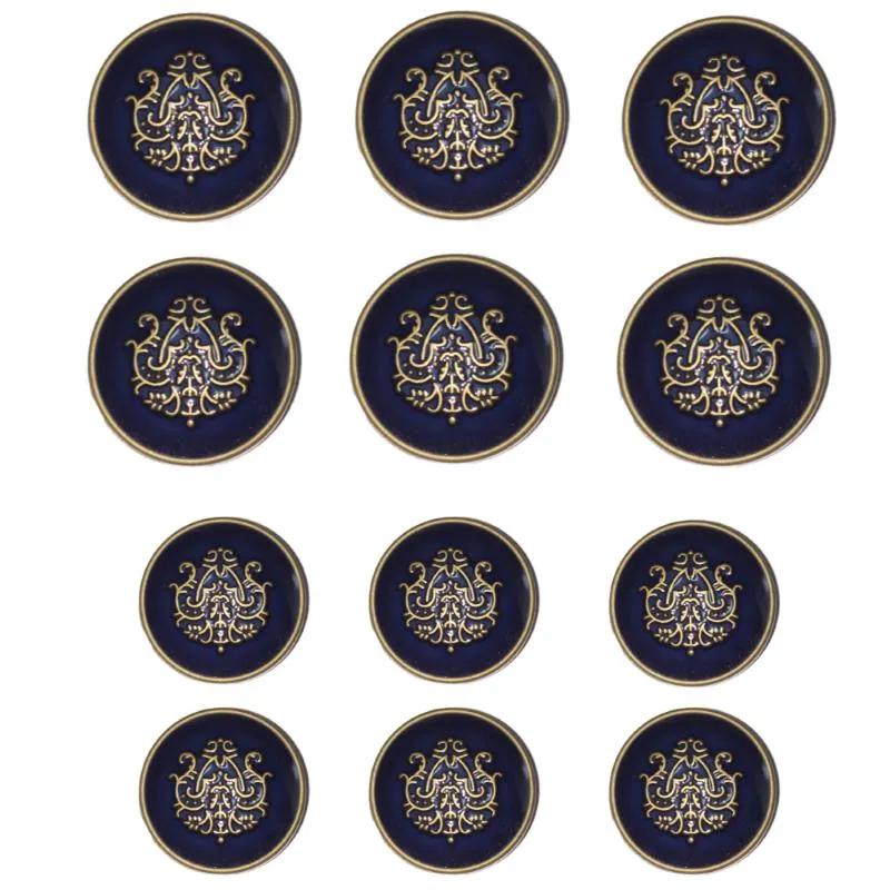 Blue Traditional Design Metal Buttons