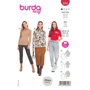 BURDA - 6056 Turtleneck Top with Half or Full Length Sleeves