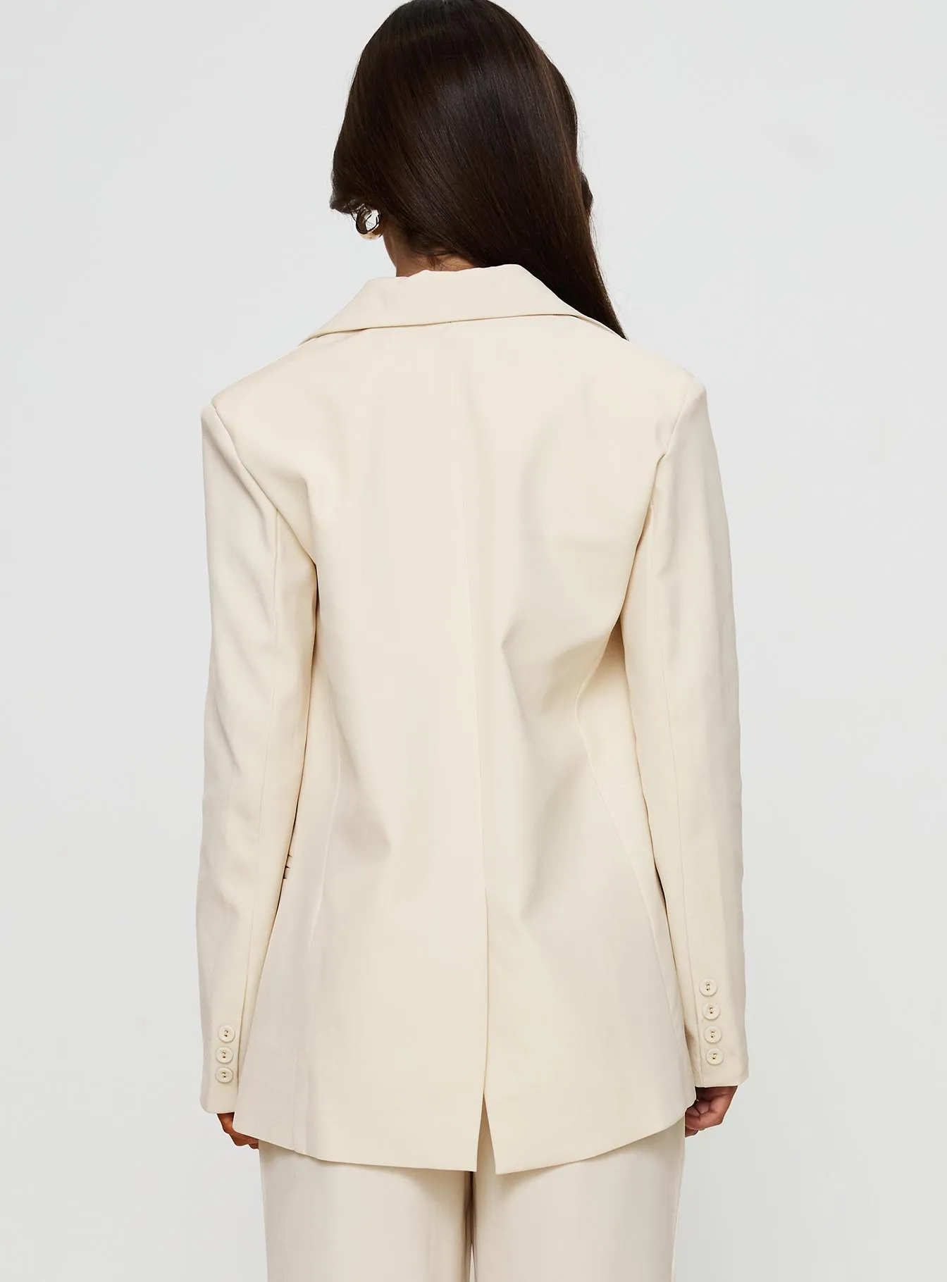 Crowd Pleaser Oversized Blazer Cream