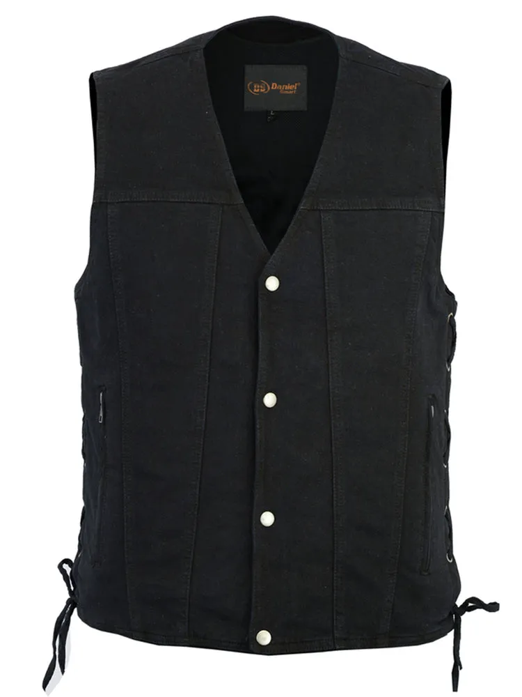 DM905BK Men's Single Back Panel Concealed Carry Denim Vest