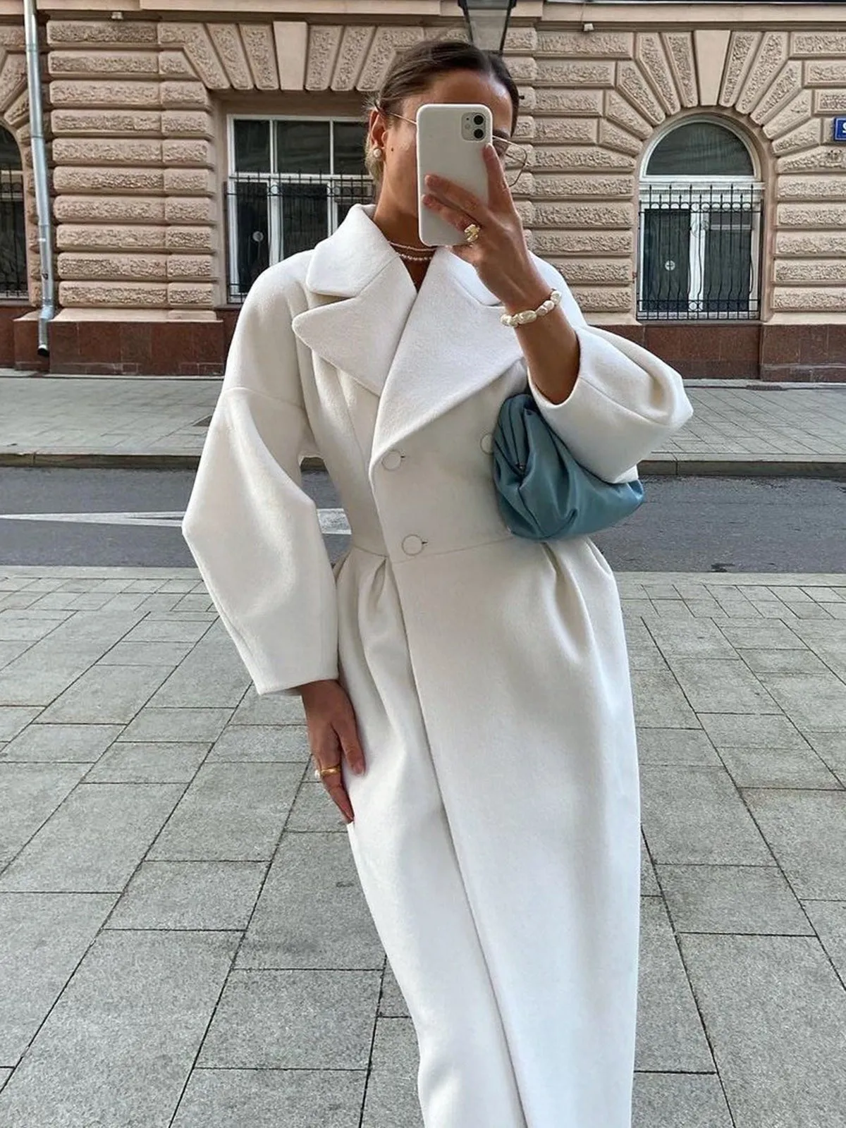 Double-Breasted Long Coat – Elegant and Statement Outerwear