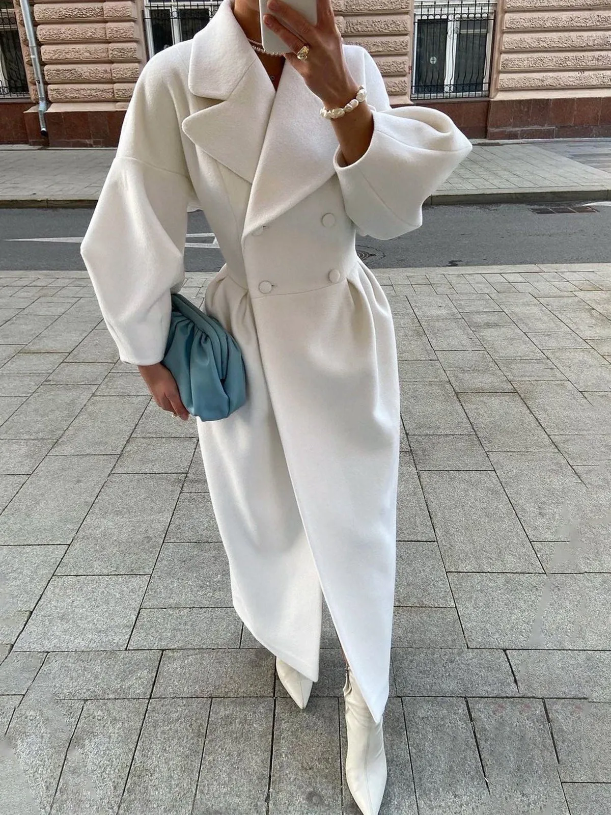 Double-Breasted Long Coat – Elegant and Statement Outerwear