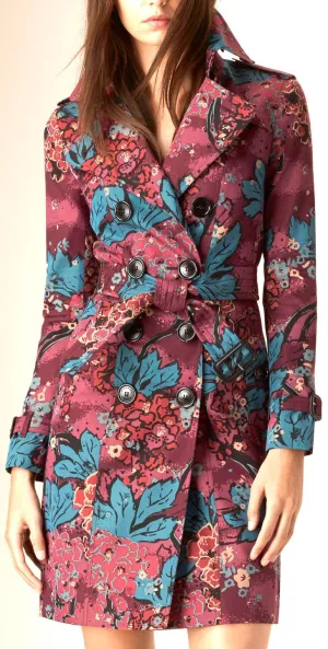 Floral Print Trench Coat