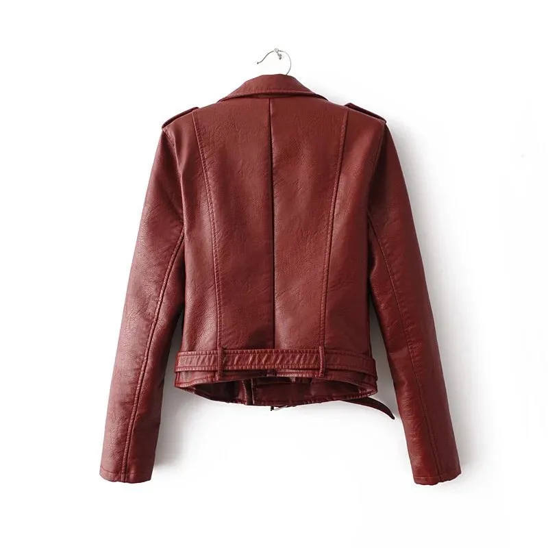 Good Quality Spring Fashion Short PU Leather Jacket