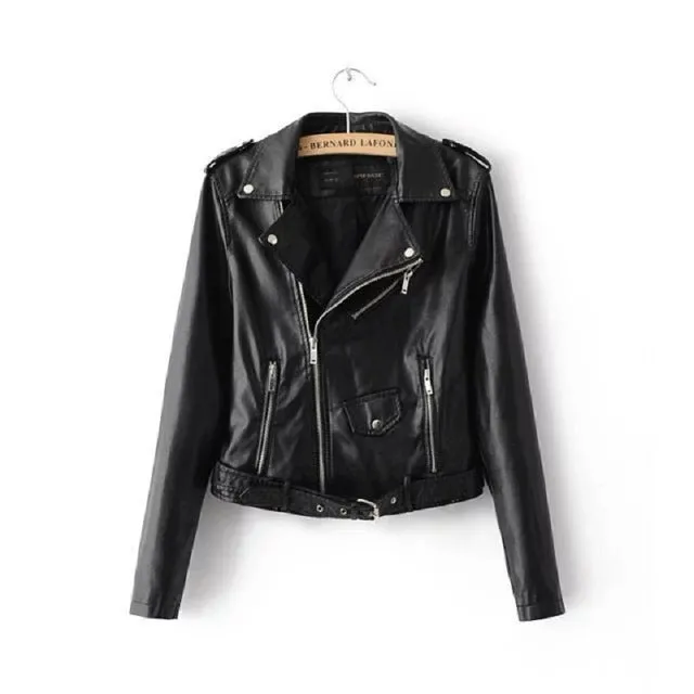 Good Quality Spring Fashion Short PU Leather Jacket