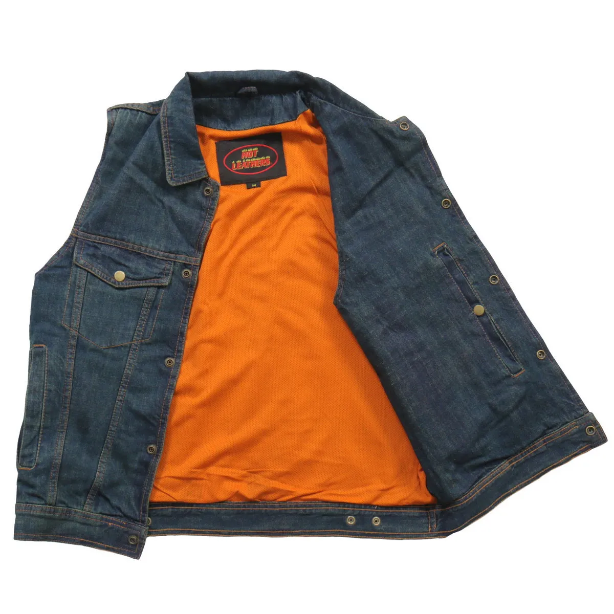 Hot Leathers VSM6001 Men's Blue Denim Vest