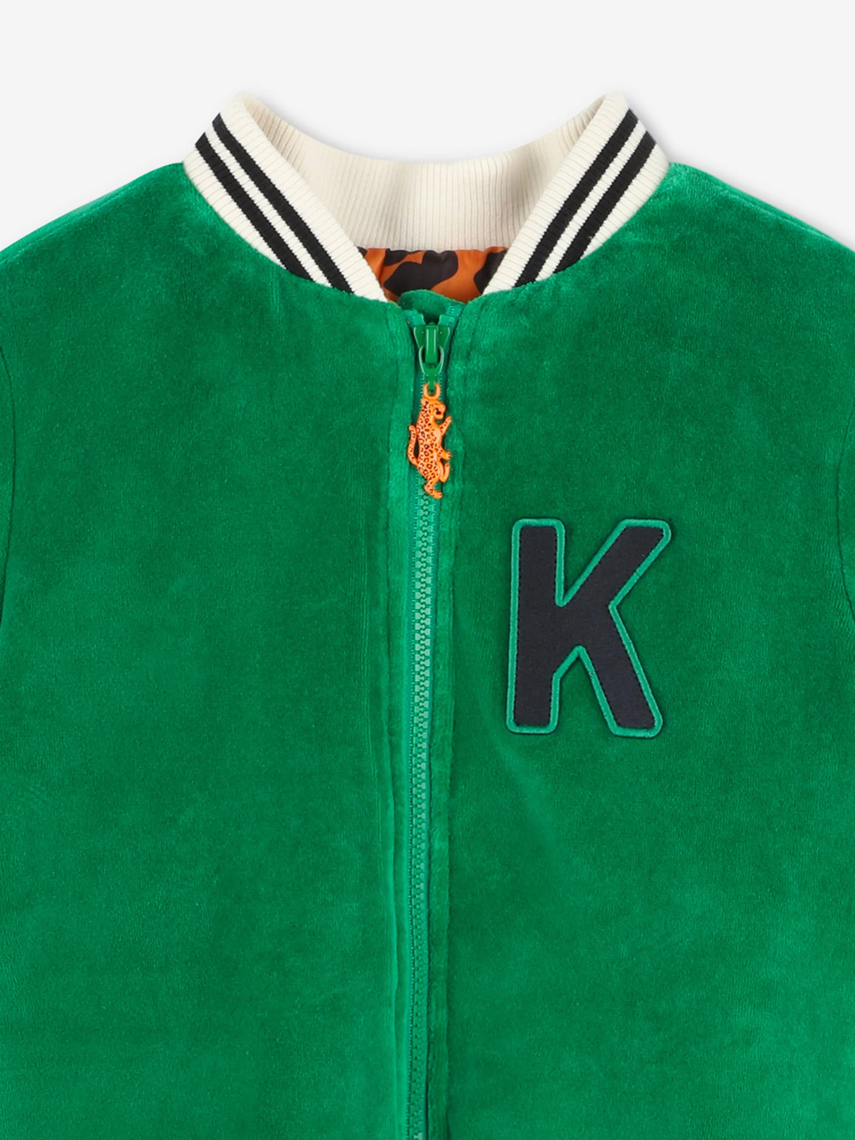 KENZO Boys Zip Up Jacket in Green