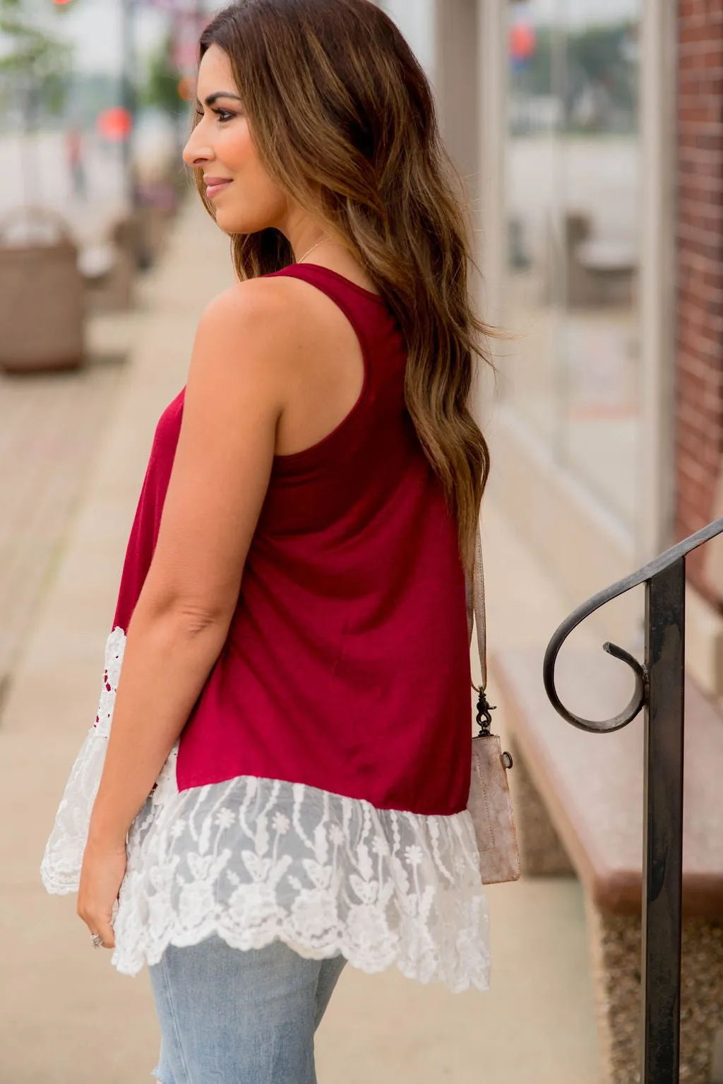 Lace Bottom Tank