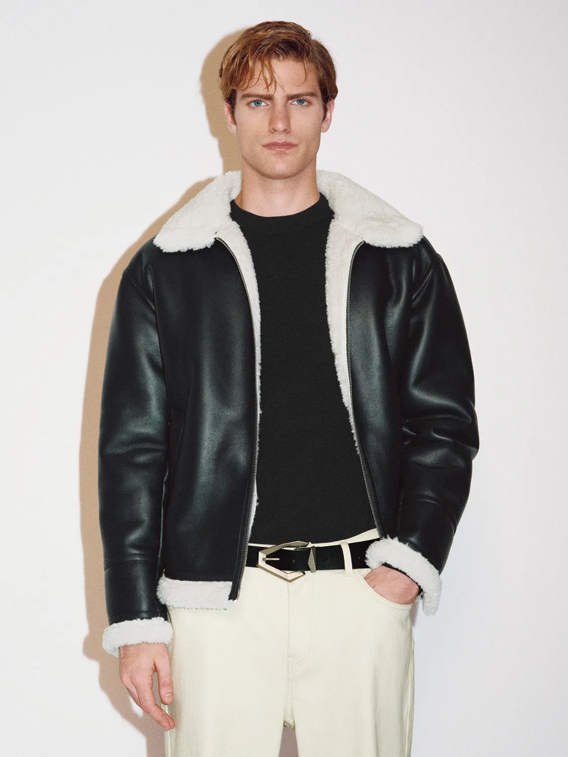 Leather Sherpa Lining Jackets