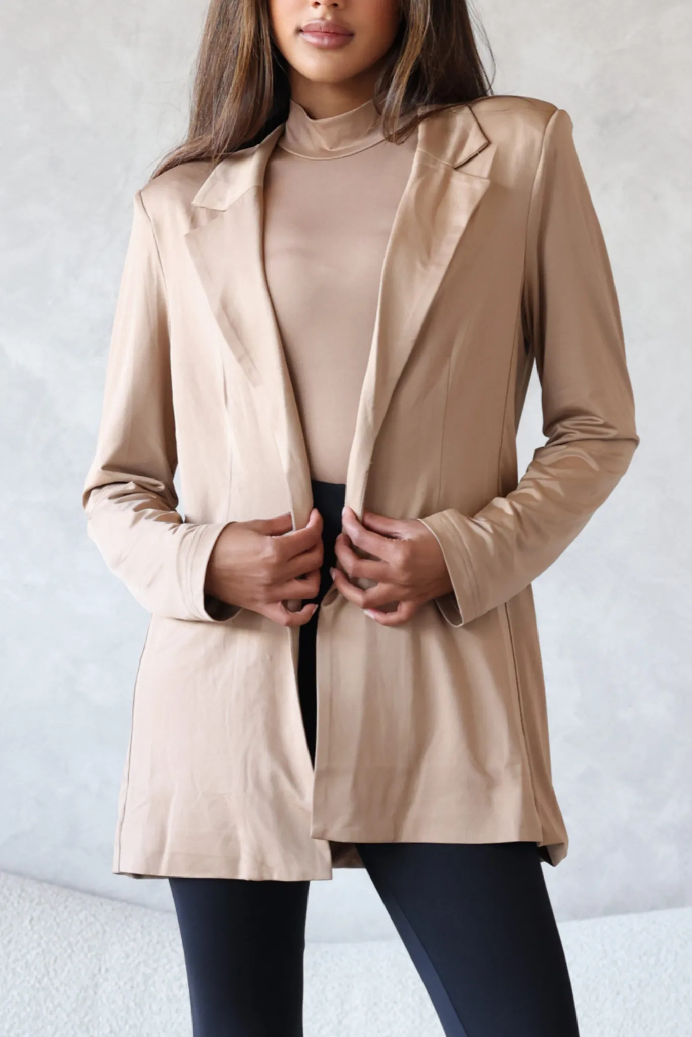 Luxe Blazer Latte FINAL SALE