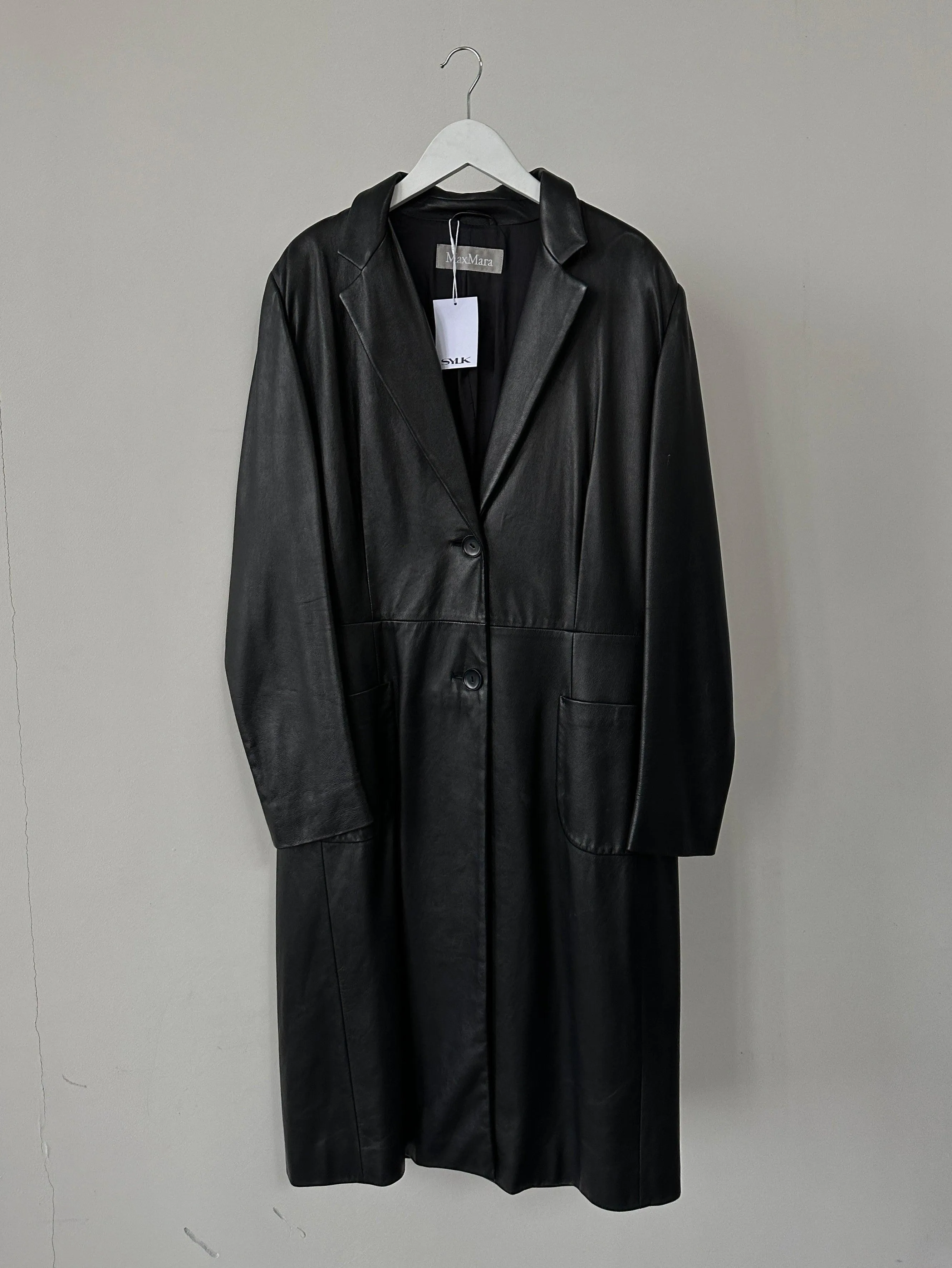 Max Mara Leather Trench Coat - M