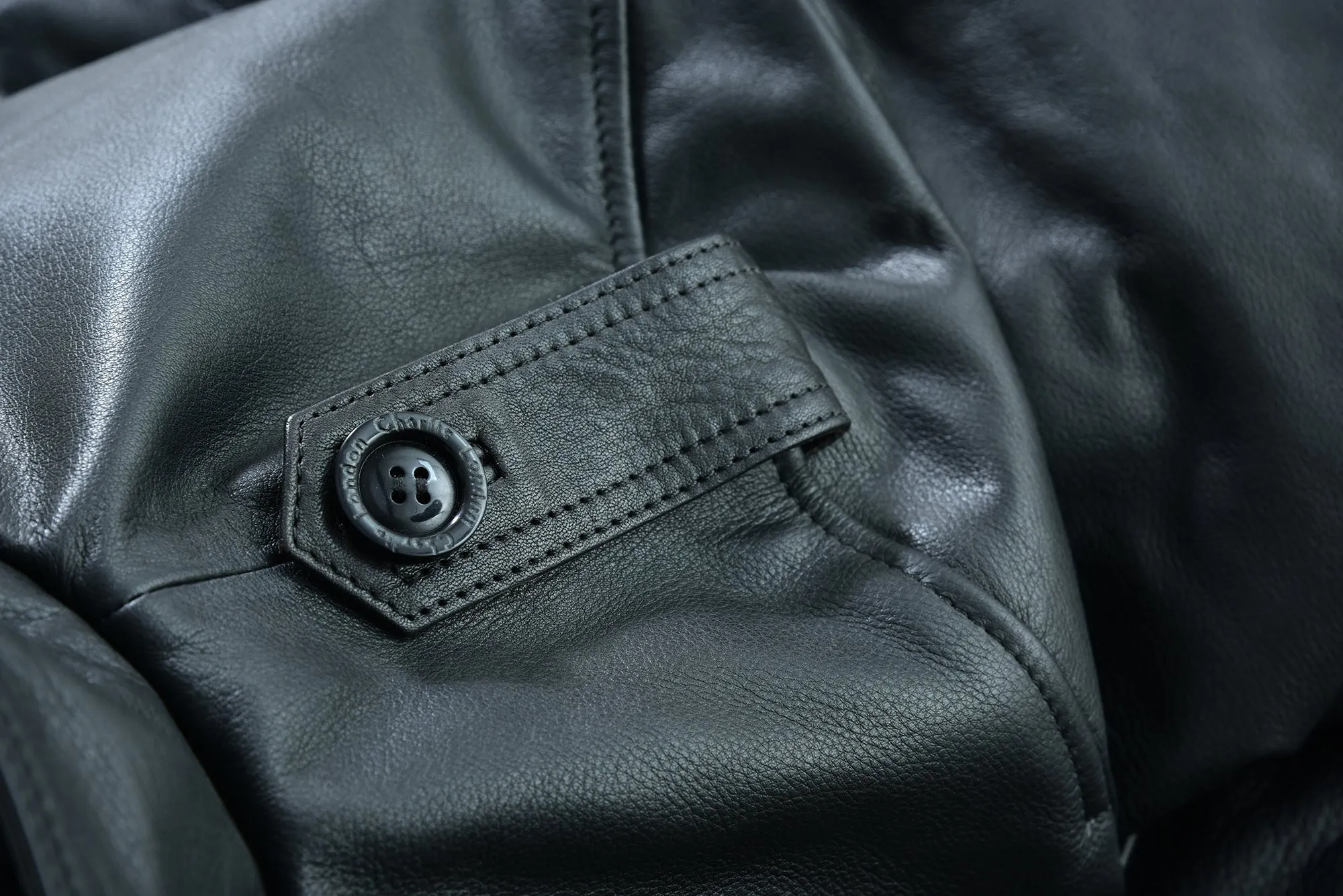 Men's Black Leather Coat: Aberdeen