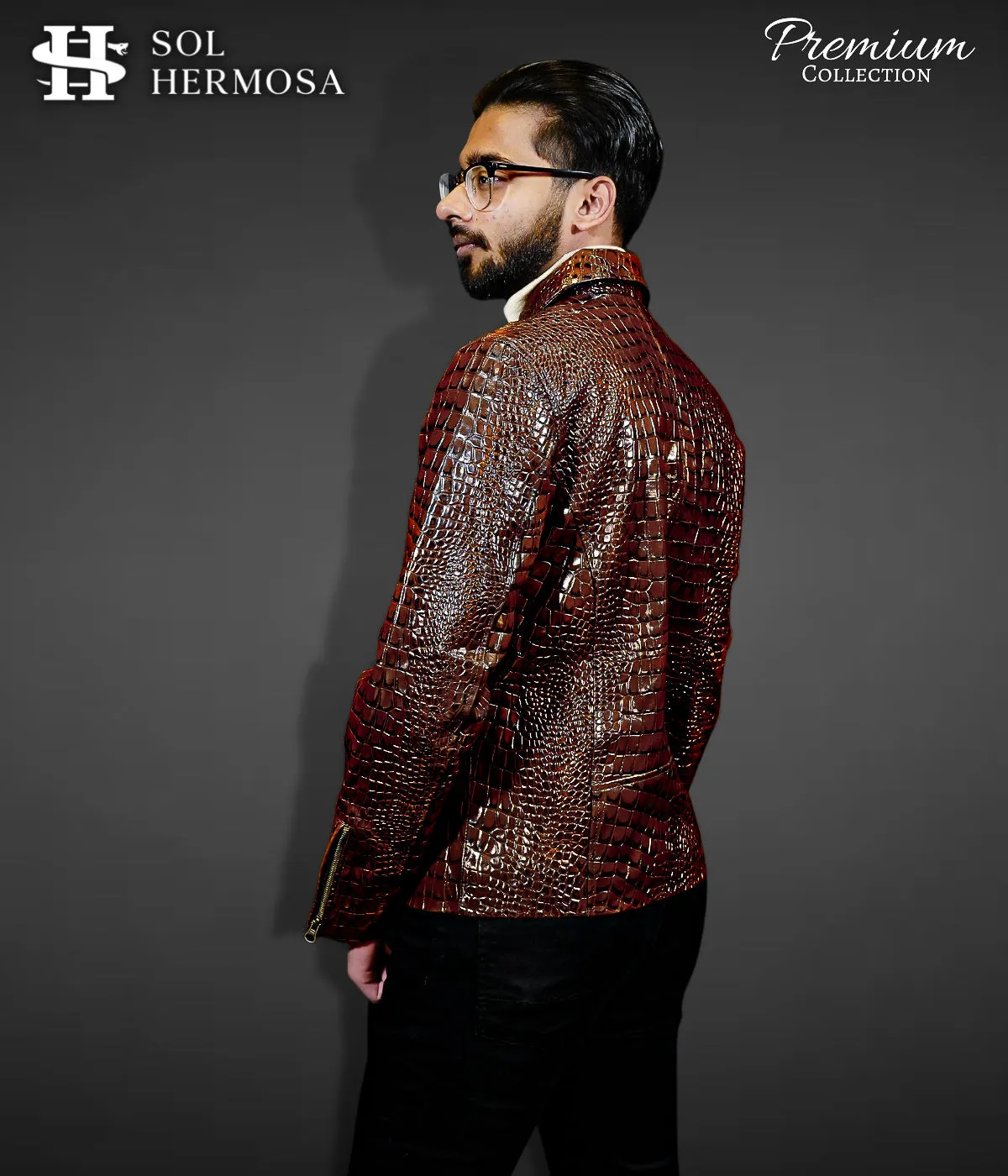 Men's Leather Bomber Jacket - Hades