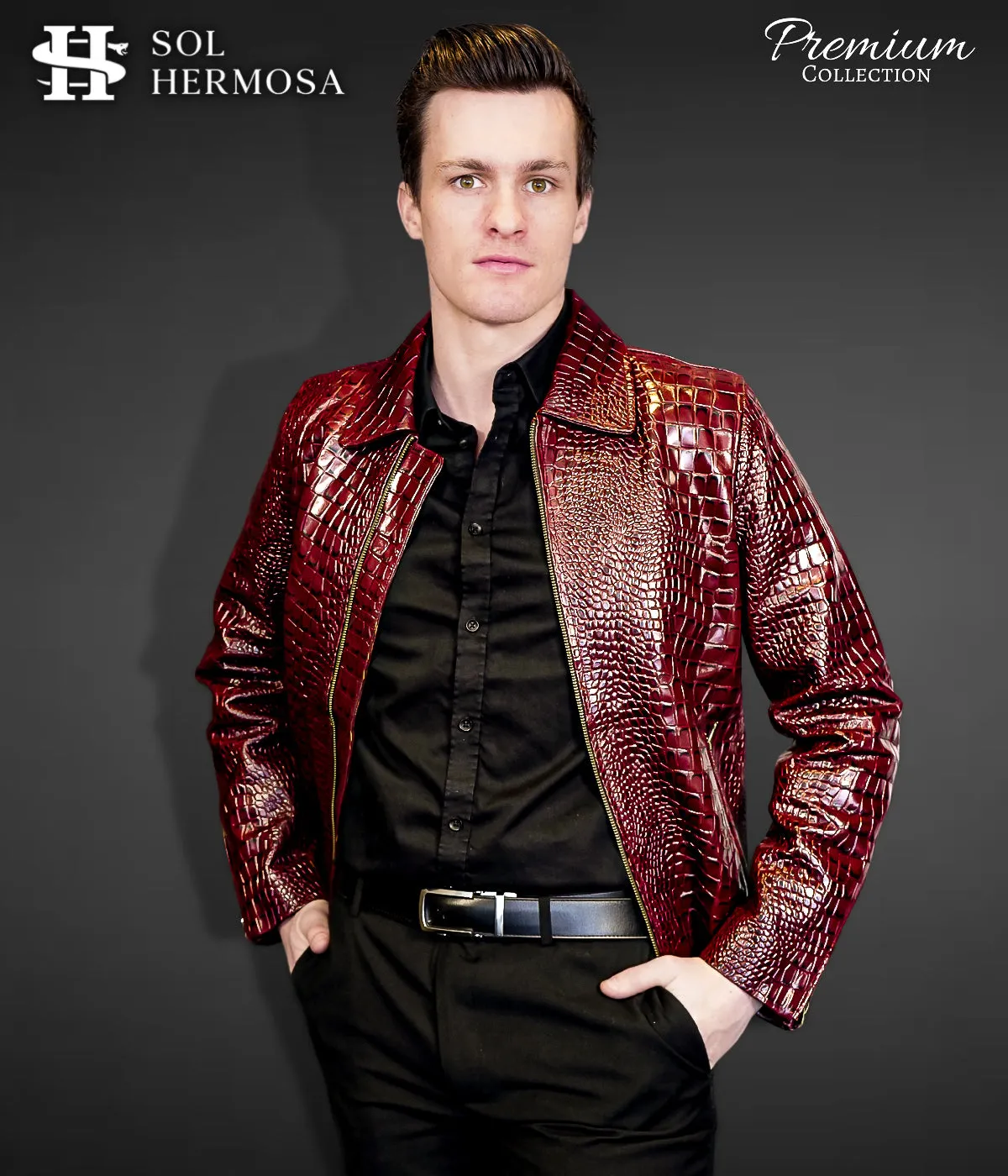 Men's Leather Bomber Jacket - Hades