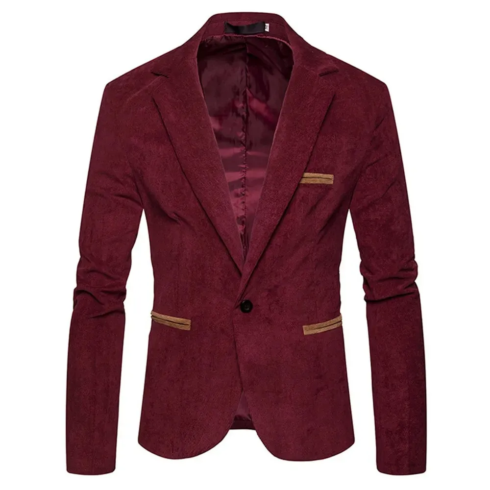 Men's One-Button Slim Fit Corduroy Blazer | Ideal for All Seasons