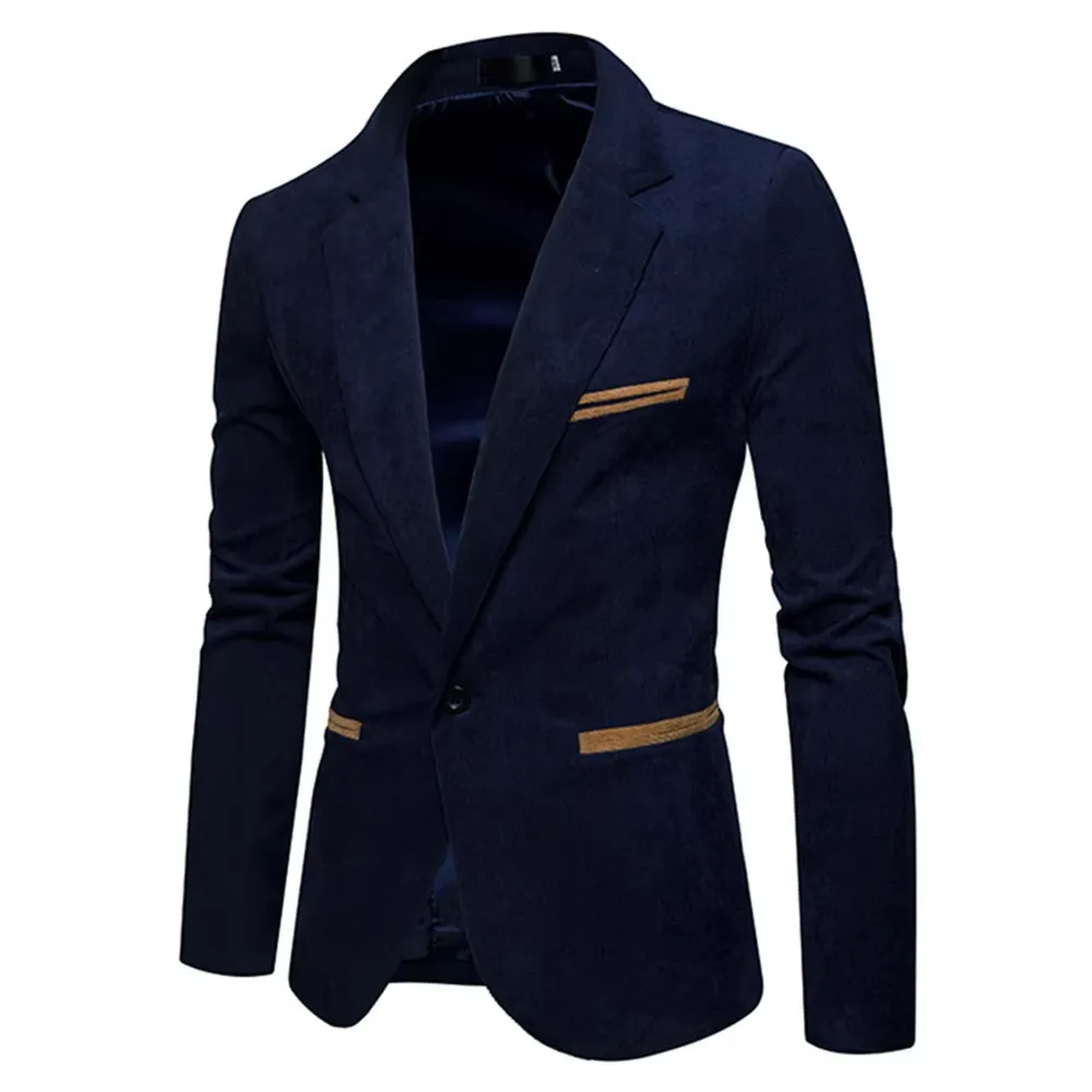 Men's One-Button Slim Fit Corduroy Blazer | Ideal for All Seasons