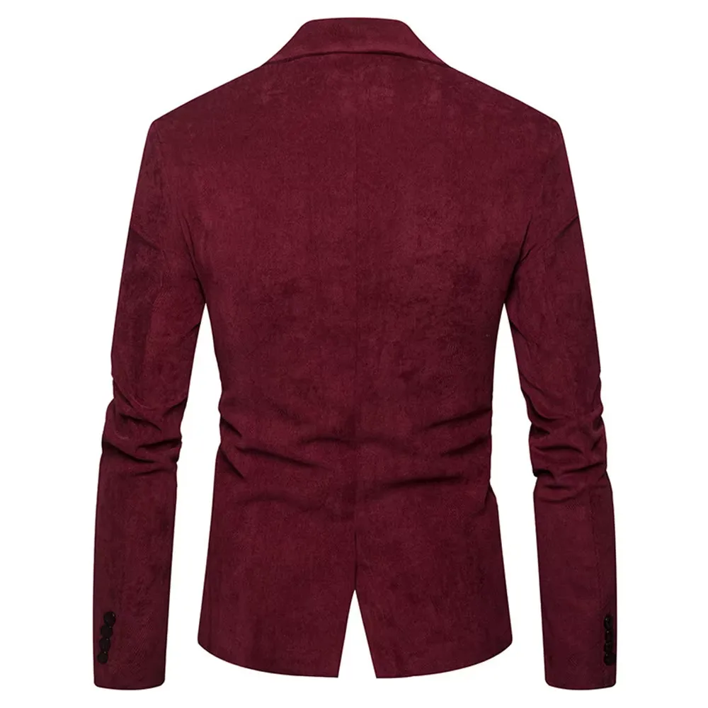 Men's One-Button Slim Fit Corduroy Blazer | Ideal for All Seasons