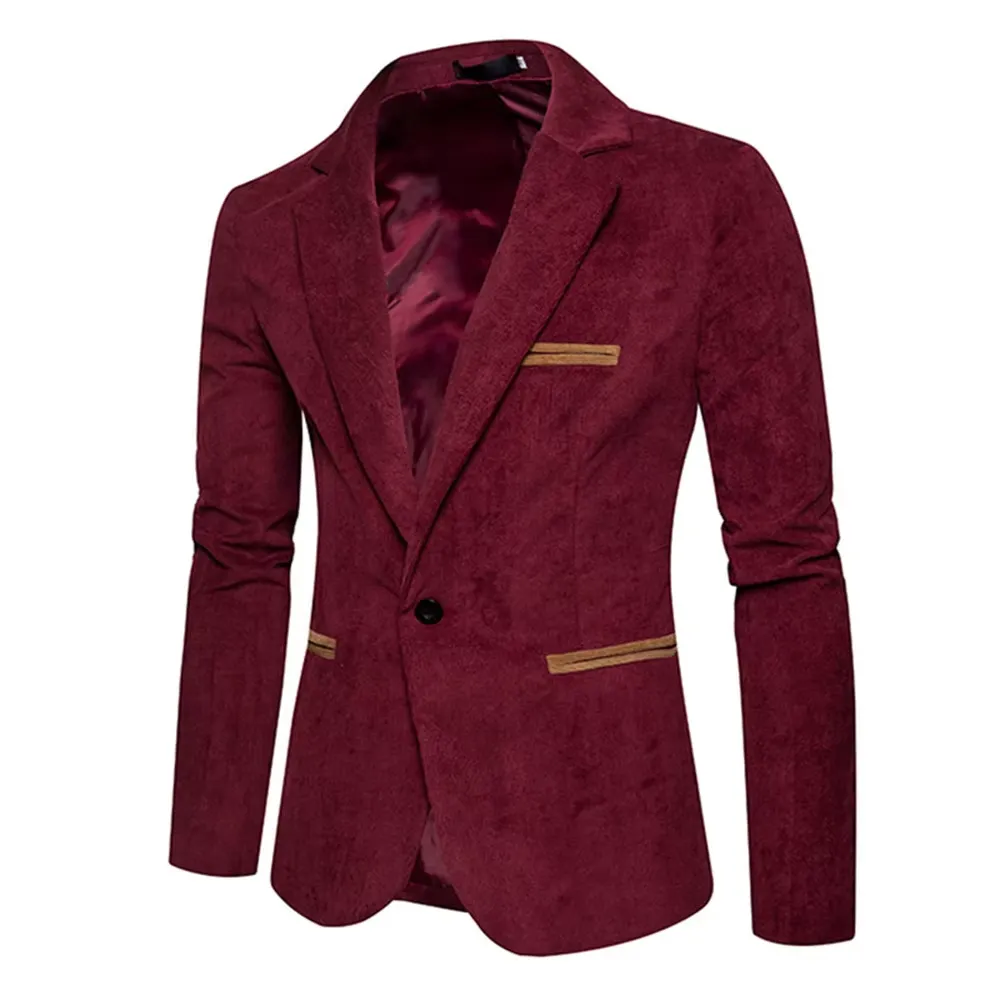 Men's One-Button Slim Fit Corduroy Blazer | Ideal for All Seasons