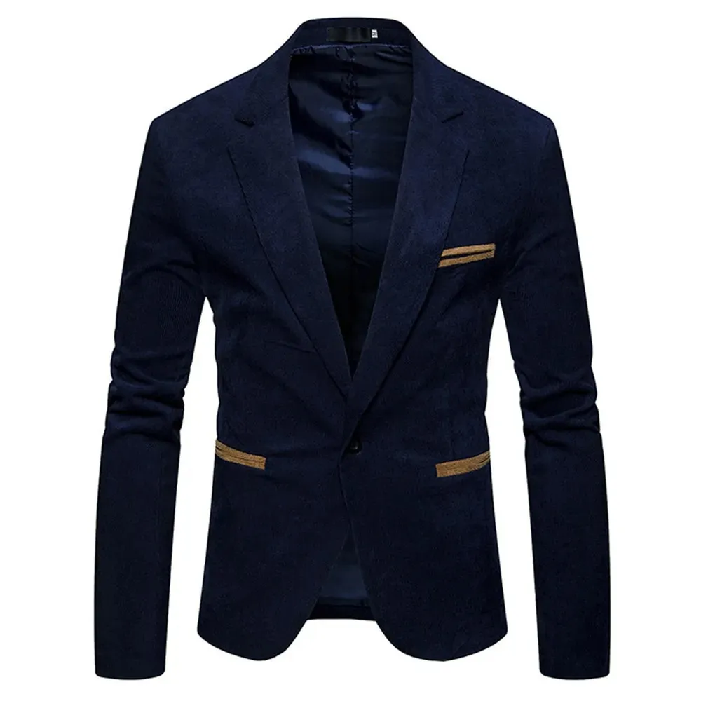 Men's One-Button Slim Fit Corduroy Blazer | Ideal for All Seasons