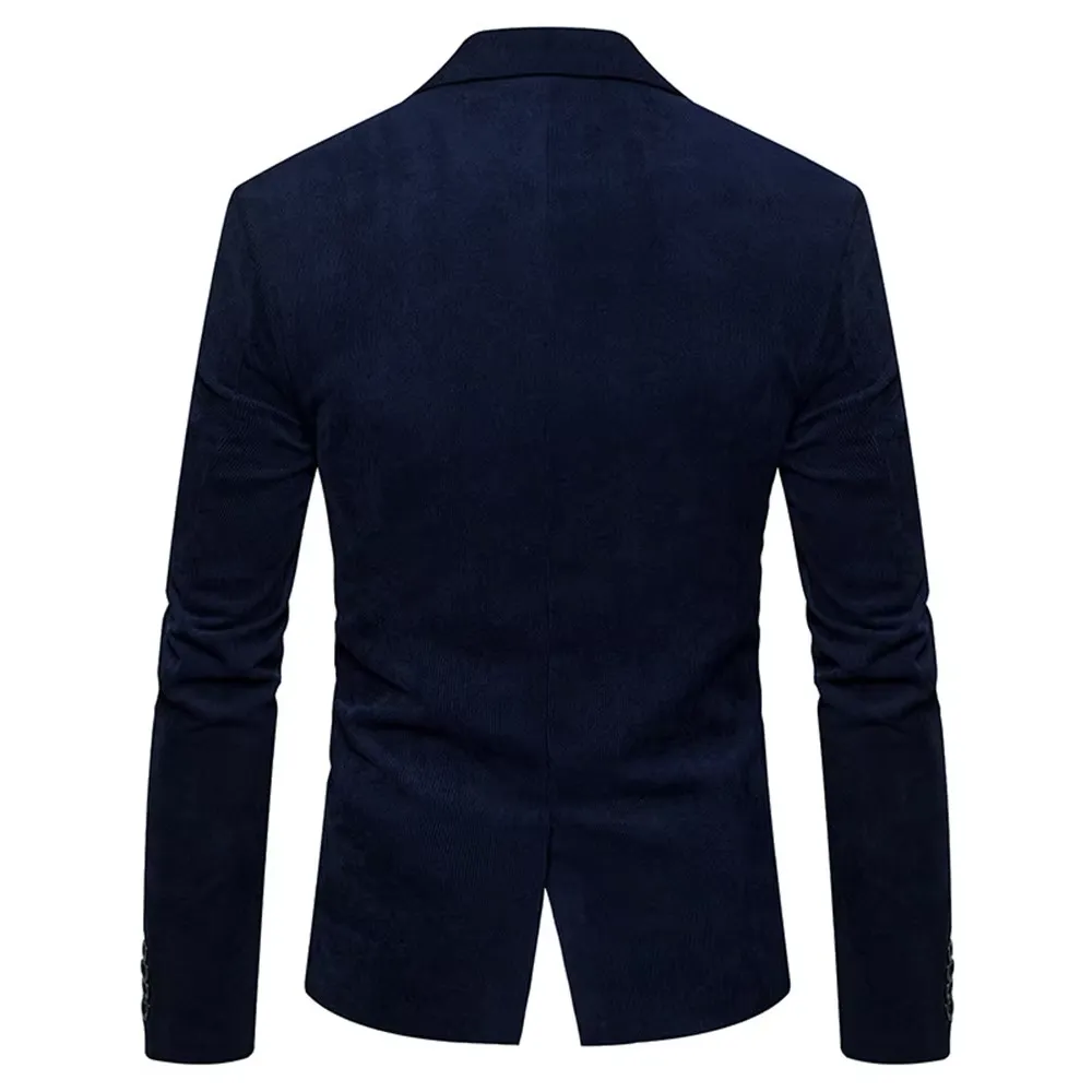 Men's One-Button Slim Fit Corduroy Blazer | Ideal for All Seasons