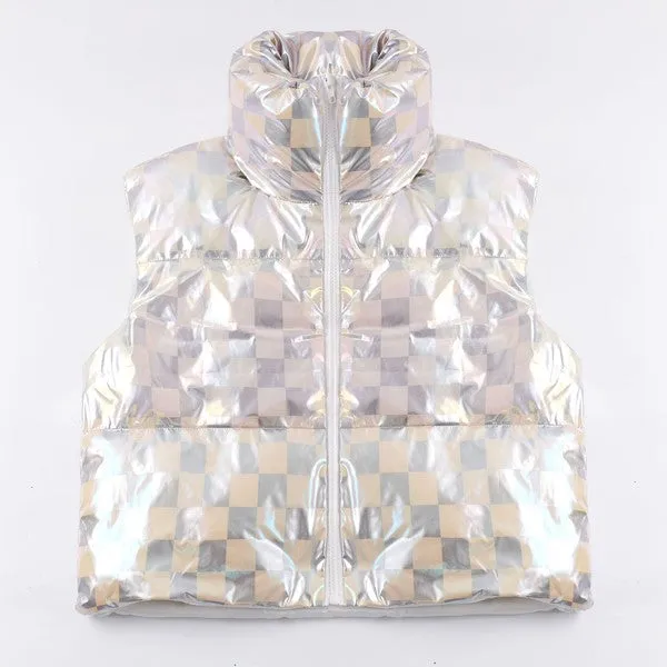 Metallic puffer vest