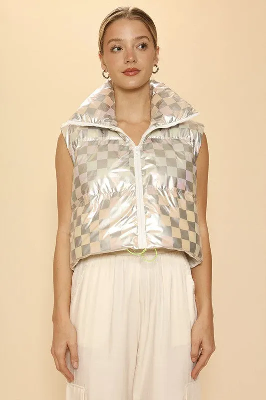 Metallic puffer vest