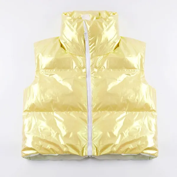 Metallic puffer vest