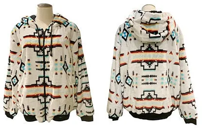 Native American Style Design Super Soft Adult Jackets With Sherpa lining