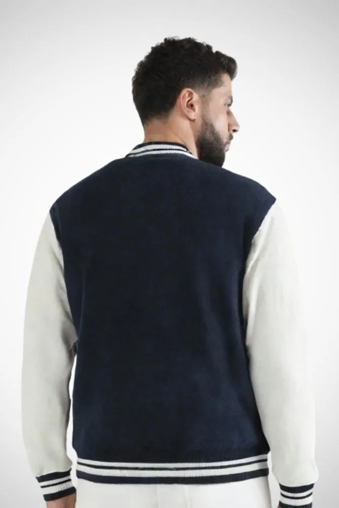 Navy Blue Varsity Jacket