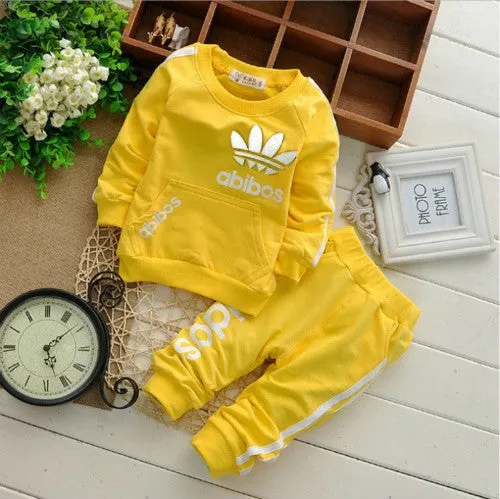 New cotton spring children baby boys autumn spring 2pcs clothing set suit baby shirt pants sets