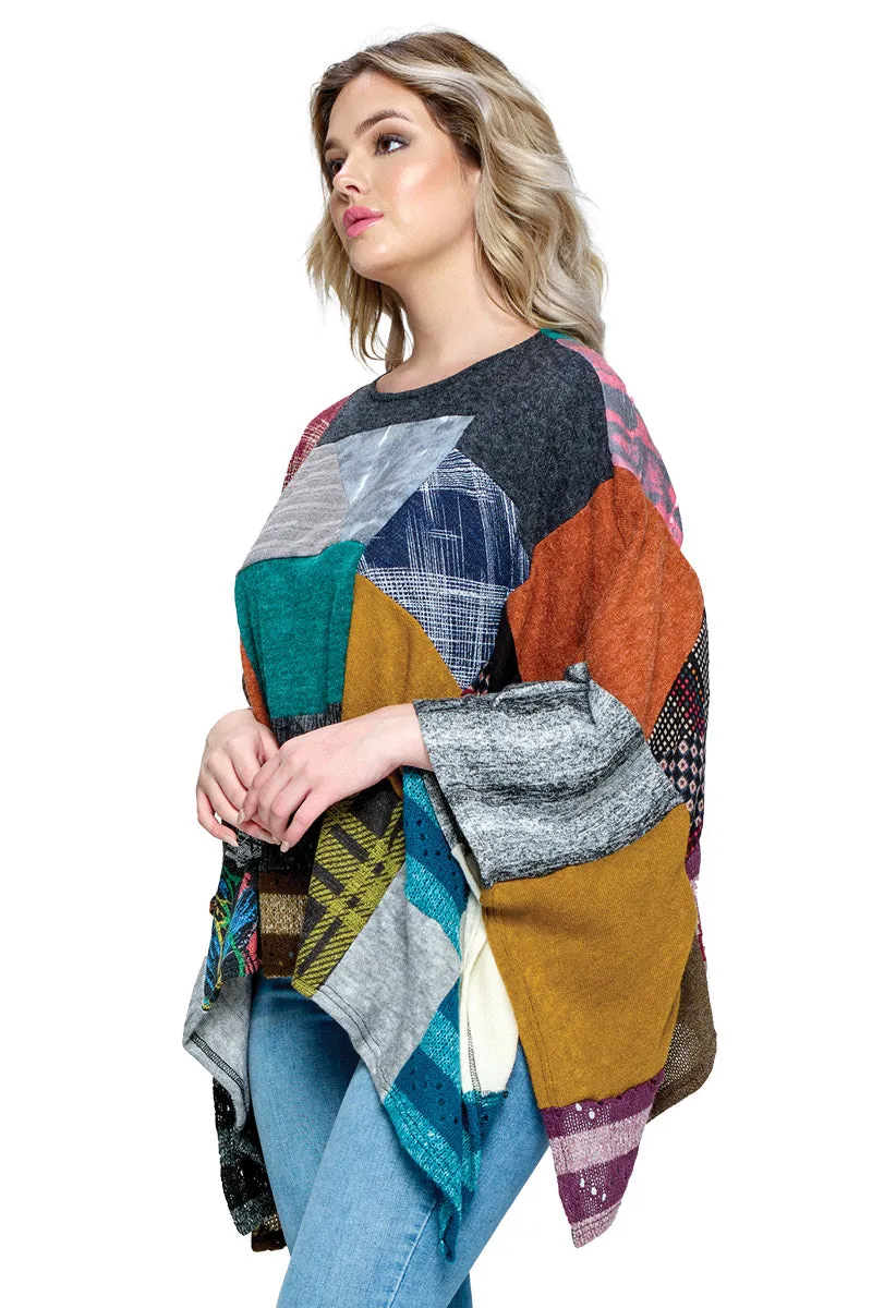 Poncho Multicolor Patchwork