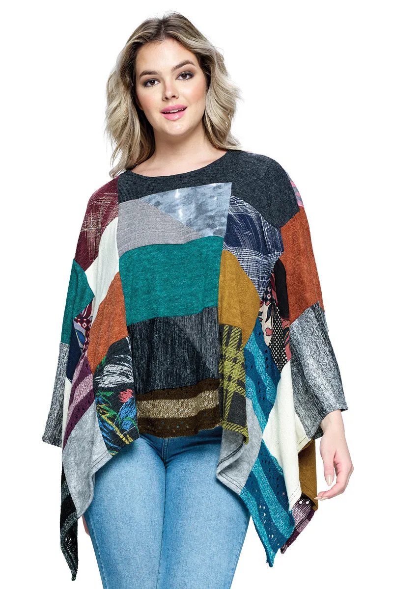 Poncho Multicolor Patchwork