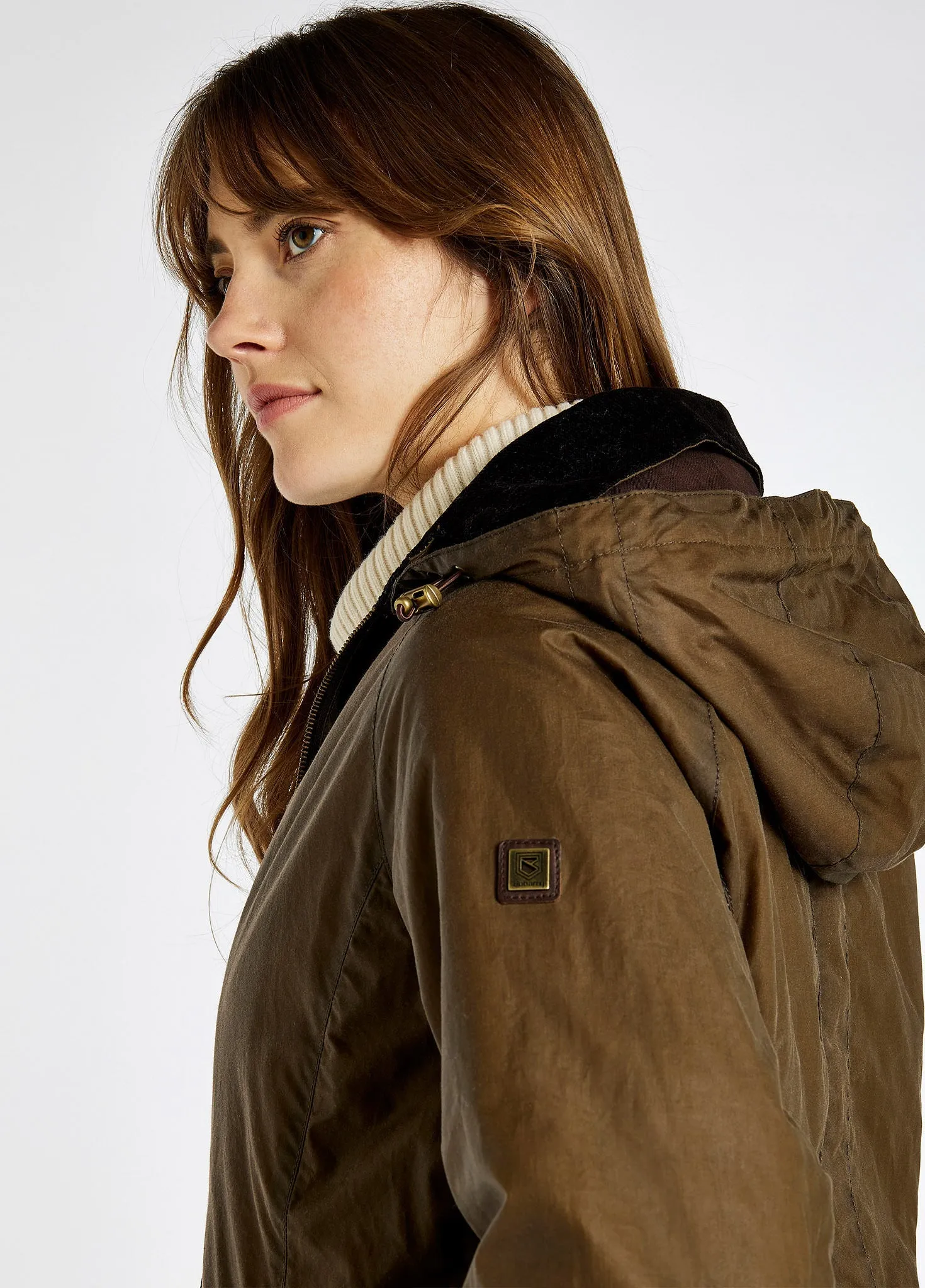 Redington Ladies Long Waxed Coat - Ginger