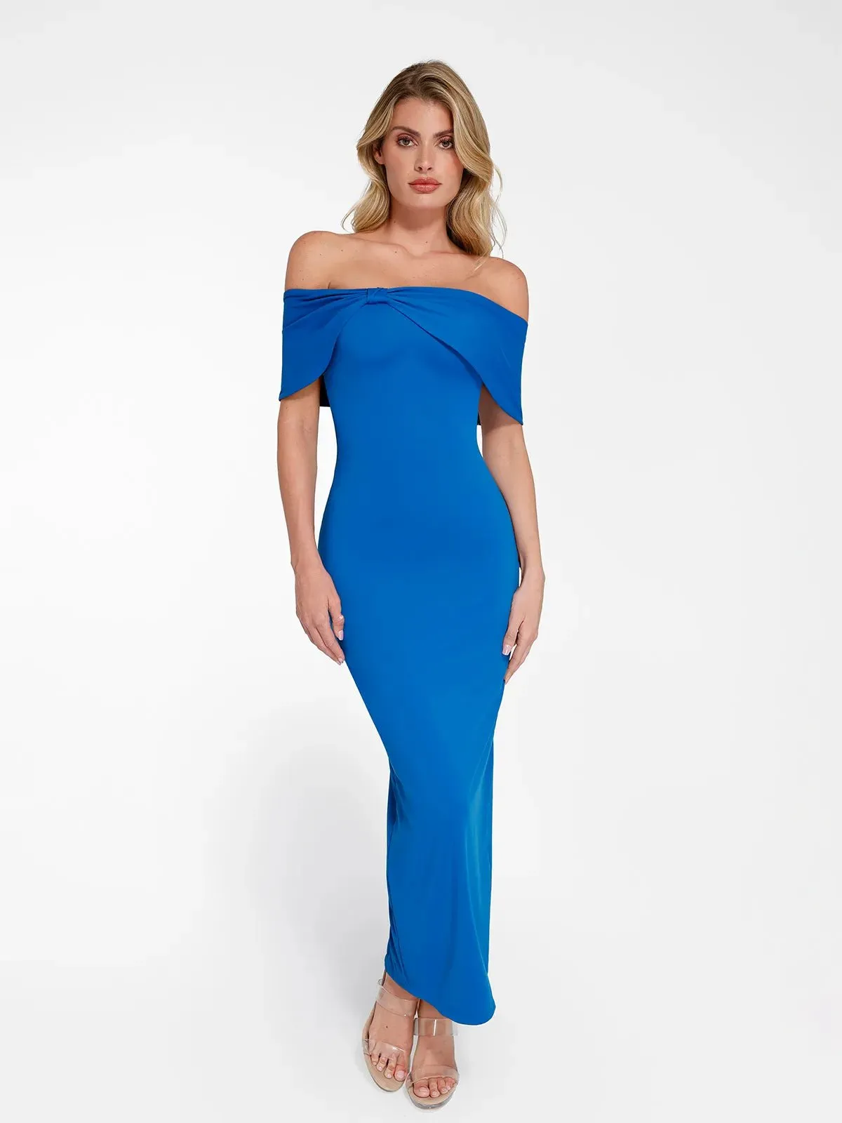 Shapewear Off-the-Shoulder Slim Column Maxi Dress For Insiders