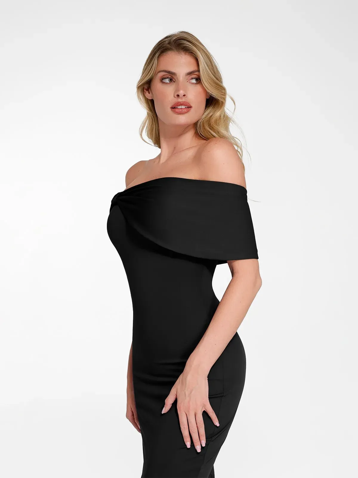 Shapewear Off-the-Shoulder Slim Column Maxi Dress For Insiders