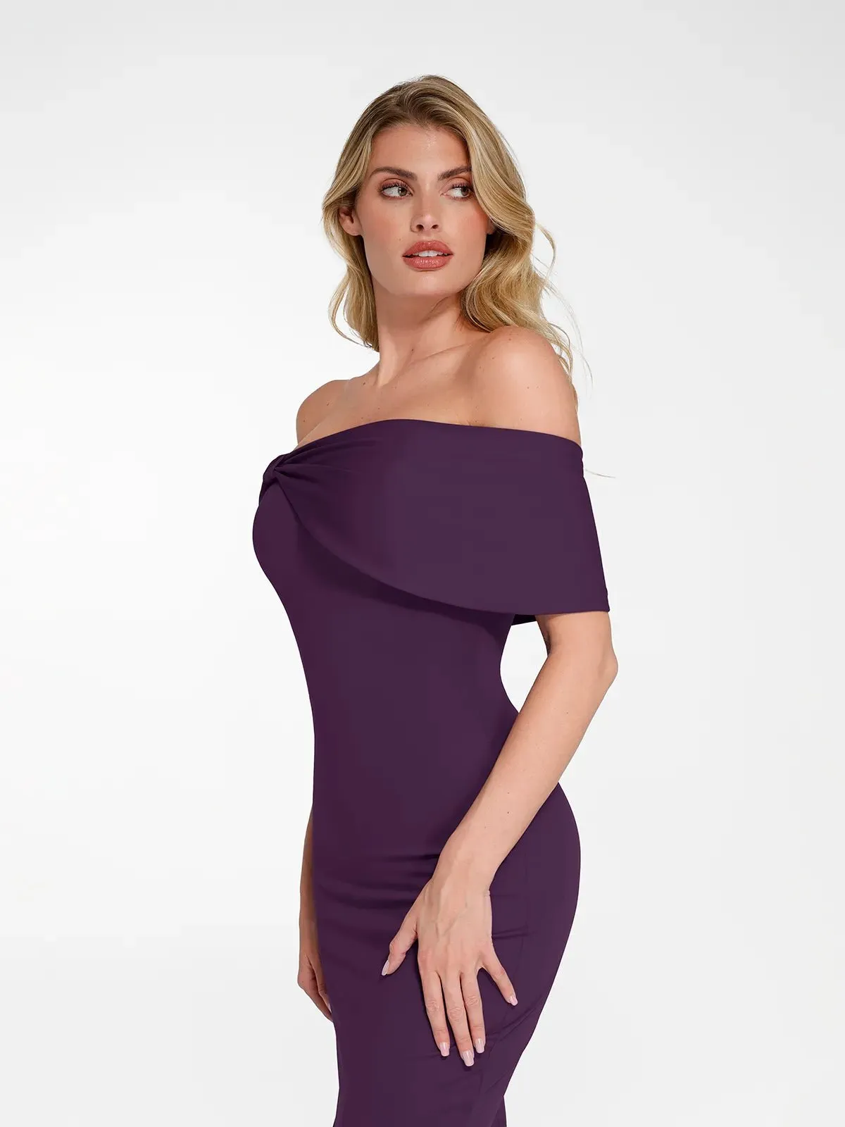 Shapewear Off-the-Shoulder Slim Column Maxi Dress For Insiders