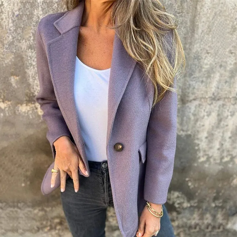 Single-Button Blazer Coat