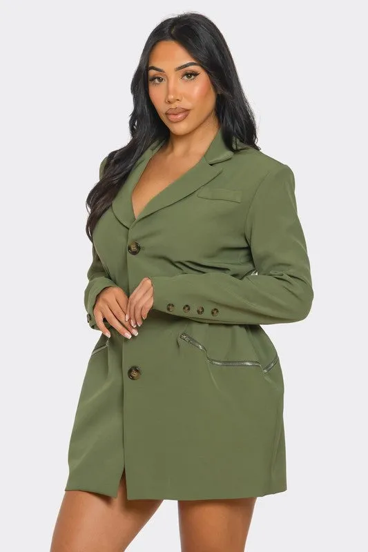 TAILORED UTILITY BLAZER DRESS