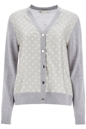 Tory Burch Silk Insert Cardigan With Eight