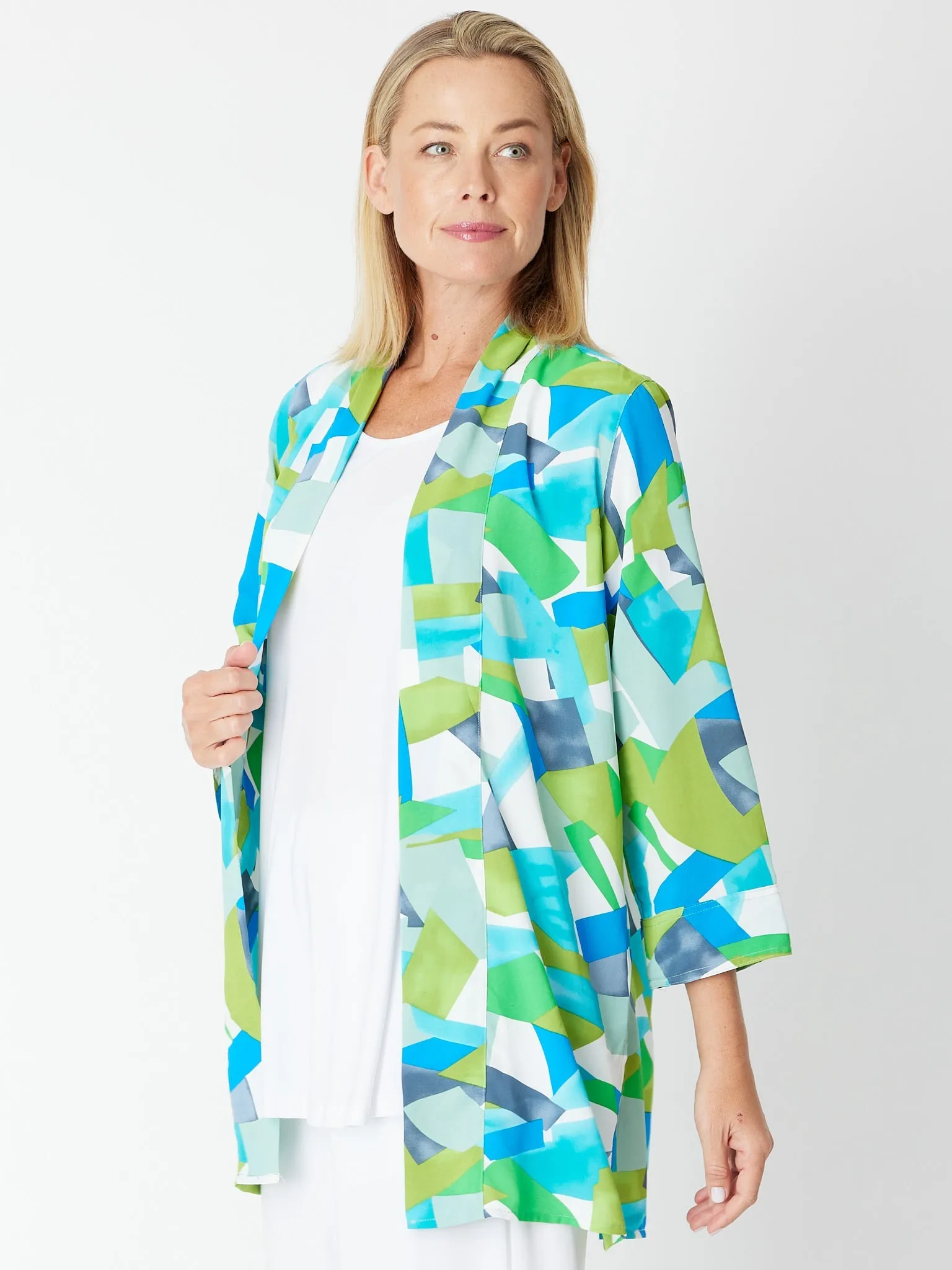 Tropical Long Line Digital Jacket- Green 30298