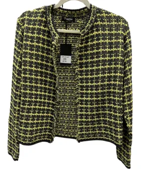 Tweed houndstooth cardigan knit