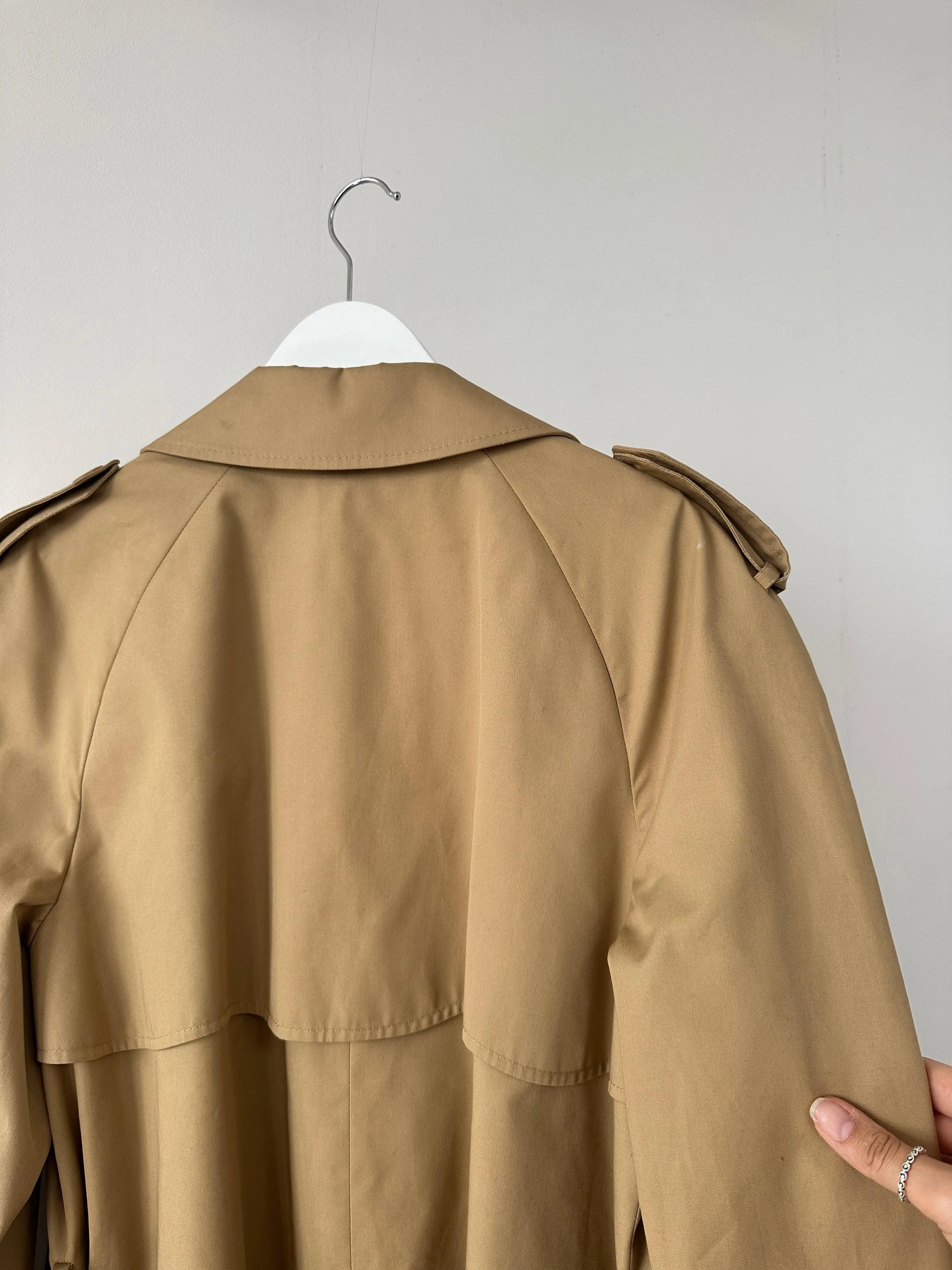 Vintage Cotton Double Breasted Belted Trench Coat - L