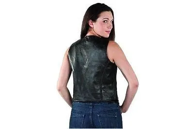 WOMEN'S MOTORCYCLE 8 POCKET CLASSIC BRAIDED BIKER VEST WITH 2 GUNPOCKETS INSIDE