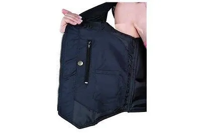 WOMEN'S MOTORCYCLE 8 POCKET CLASSIC BRAIDED BIKER VEST WITH 2 GUNPOCKETS INSIDE